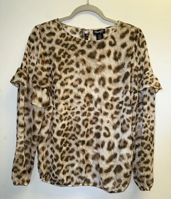 Camisa Retro Wrangler Pequeña Manga Larga Blusa Top Estampado Animal Transparente Nueva con Etiquetas Rodeo Foto 1 de 4