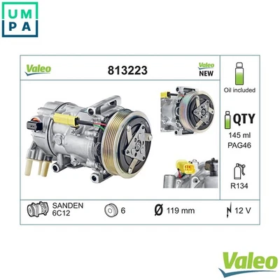 COMPRESSOR AIR CONDITIONING 813223 FOR PEUGEOT PARTNER/TEPEE/Box/Body/MPV 207 - Image 1 of 4