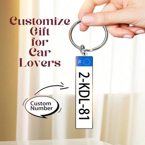 Personalised Gift Custom Name Car Number Plate Keyring Custom Name Keychain UK - Picture 1 of 5