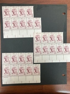 US Stamp Scott #1114 Lincoln Sesquicentennial 3 Plate Blocks of 9 Stamps MNH - Picture 1 of 2