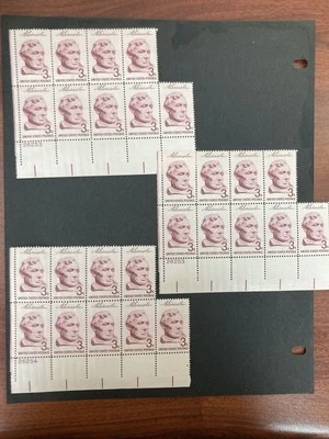 US Stamp Scott #1114 Lincoln Sesquicentennial 3 Plate Blocks of 9 Stamps  MNH - Image 1 of 2