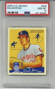2008 UPPER DECK GOUDEY #208 NOLAN RYAN CARD ANGELS PSA 10 LOW POP 3 RARE - Picture 1 of 2