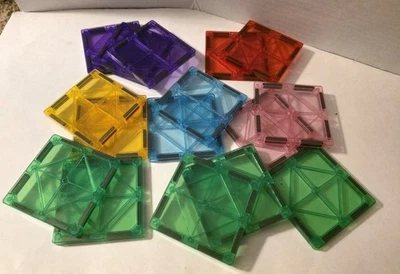  16 Piece Set Magnet Building Tiles Magnetic Blocks - Square Tiles EUC - Image 1 of 4