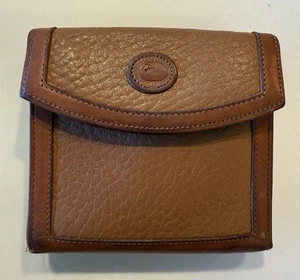 Cartera de Crédito Vintage Dooney & Bourke AWL Beso Cuero Guijarro EE. UU. Moneda Marrón - Imagen 1 de 8