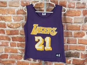 Camiseta sin mangas vintage de 1980 LA Lakers Cooper Starter camiseta recortada talla M - Imagen 1 de 7