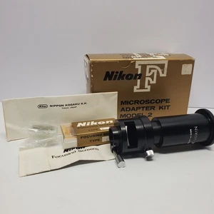 Nikon F Microscope adapter kit model 2 Made In Japan Nice With Box Manuals + - Picture 1 of 8