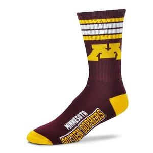 Minnesota Golden Gophers Erwachsene Team Farbe Socken für nackte Füße 4-Streifen Deuce - Bild 1 von 4