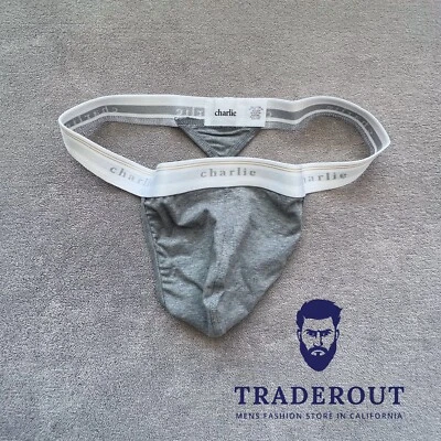 Charlie от matthew zink мужчин серый классический хлопок эластичной стринги нижнее белье S M L XL - Изображение 1 из 4
