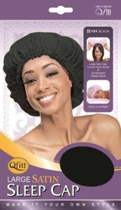 M&M Qfitt SATIN SLEEP CAP #151 - Black - pack of 1,3,6 - Picture 1 of 1