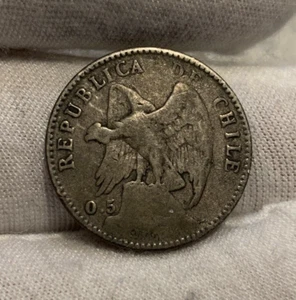 1907 CHILE 20 CENTAVOS KM-151.2 SILVER - Combined shipping! B942 - Picture 1 of 2