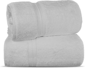 Soft & Absorbent Premium Cotton Turkish Towels (White, 2-Piece Bath Sheets) - Picture 1 of 12