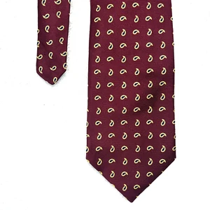 Brooks Brothers Maroon Gold Paisley Men’s Necktie 3.75”x 58” All Silk Made In US - Picture 1 of 10