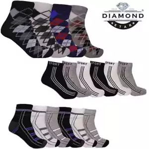 12 Pairs Mens Ankle Quarter Athletic Socks Cotton Low Cut Casual Size 9-11,10-13 - Picture 1 of 15