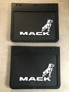 Brand New Genuine Mack Logo Black 4WD Trailer BnS Ute Mudflaps 12" x 10" Set - Picture 1 of 1