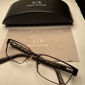 Armani Exchange AX1017 6083 Glasses Frame Brown Full Rim Rectangular 54-17 140mm - Picture 1 of 13