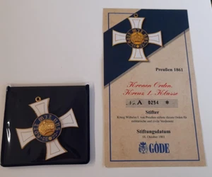 Göde | Kronen Orden Kreuz 1. Klasse | Preußen 1861 | inkl. Zertifikat - Bild 1 von 3
