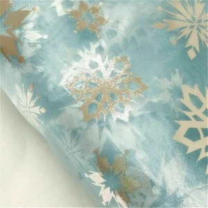 Organza Fabric Snowflake Tulle Sheer Mesh Shiny DIY Curtain Dress By Meter - Picture 1 of 3