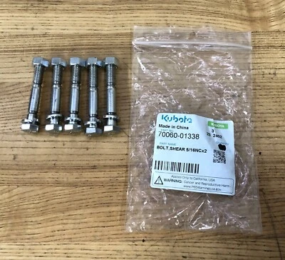 KUBOTA PINO DE CISALHAMENTO PACOTE COM 5 PARA TRATOR ACESSÓRIO SOPRADOR DE NEVE 2 ESTÁGIOS 70060-01338 - Imagem 1 de 3