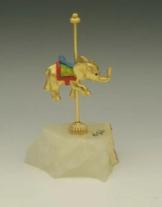 ESTATUILLA ESTILO JUDI ORIGINALES DE CA CARRUSEL ELEFANTE RON LEE CHAPADA EN ORO 24KT - Imagen 1 de 6