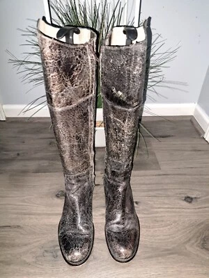 BOTAS DE MONTAR USADAS EN EXCELENTE ESTADO STEVE MADDEN "RIENDAS" CUERO MARRÓN DESGASTADO 7.5 Foto 1 de 4