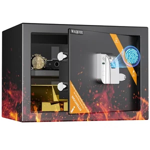 Fingerprint Biometric Safe Box - 1.2 Cu Ft Fireproof Safes Box with Finger Bi... - Picture 1 of 6