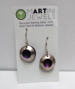 New Martini Jewels Niobium/Recycled Sterling 3D Earrings Similar to Holly Yashi - Bild 1 von 8