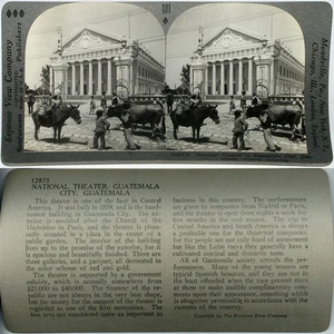 Keystone Stereoview National Theater, Guatemala City of 600/1200 Card Set #101 A - Picture 1 of 2