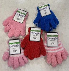 Kids Snugadoo Too SUPER SOFT Fuzzy Warm Winter Gloves One Sz Pink Blue Red New - Picture 1 of 2