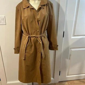 Vintage Camel Color Polar Largo Mujer Chaqueta Con Corbata Cinturón L Dutchmaid - Imagen 1 de 8