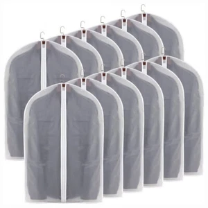 12pcs 100*60CM Clear Polythene Garment Covers Suit Dress Coat Dust Protector Bag - Picture 1 of 12