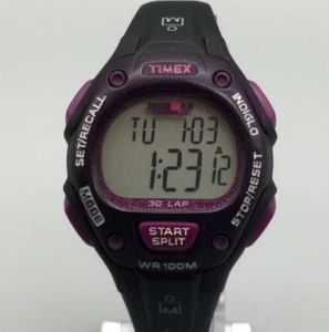 Timex Ironmann Watch Women Indiglo 34mm Black Purple Digital 30 Lap New Battery - Picture 1 of 14