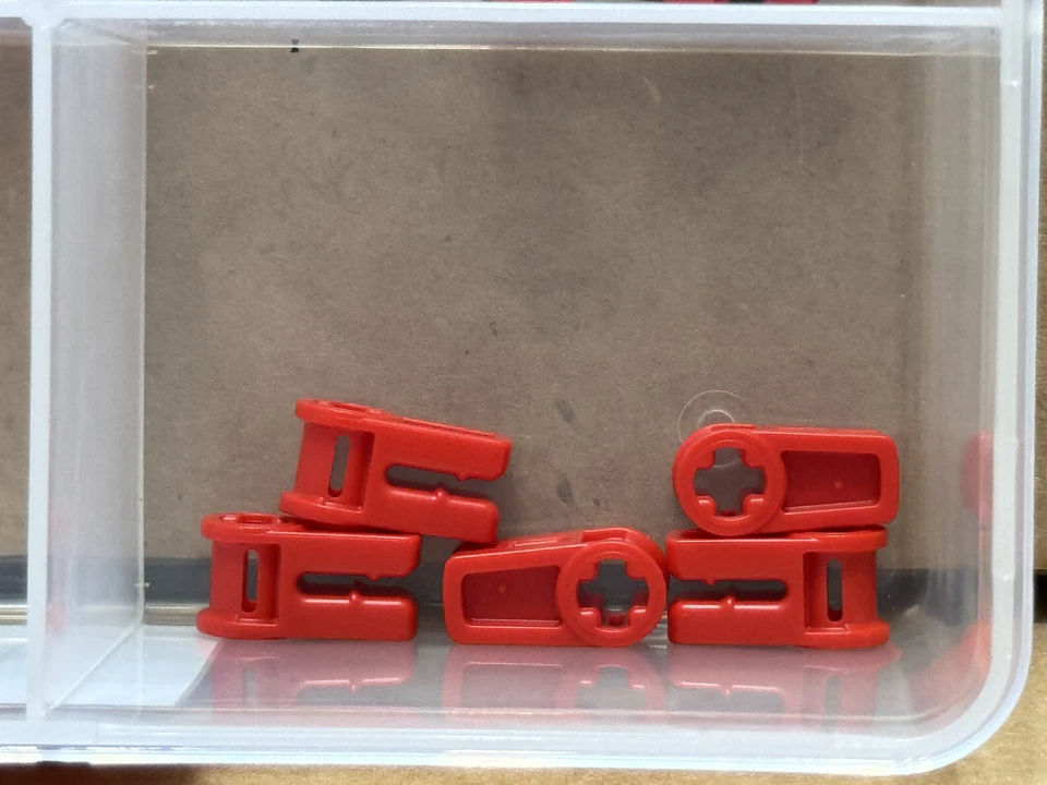 LEGO Parts - Red Technic, Axle and Wire Connector - No 49283 - QTY 5 - Image 1 of 1