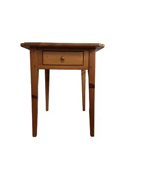 Mesa auxiliar rectangular vintage de pino natural Ethan Allen Foto 1 de 4