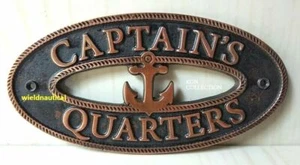 Door Plate SOLID BRASS ANTIQUE 'CAPTAIN'S QUARTERS NAUTICAL ITEM - Picture 1 of 3