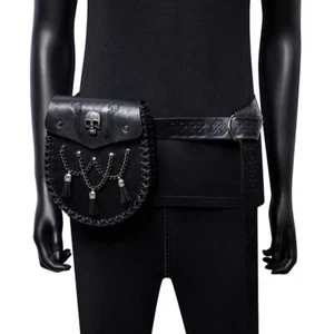 Punk Damen Gürteltasche Bauchtasche Hüfttasche PU Waist Belt Bag Radsport Handy - Picture 1 of 33