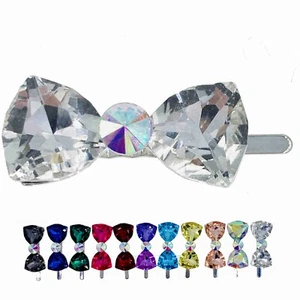 USA MOGHANT BOW MAGNETIC BARRETTE HAIR CLIP HAIRPIN made with SWAROVSKI CRYSTAL - Picture 1 of 22