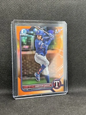 2022 Bowman Chrome Danyer Cueva 1st Prospect Orange Refractor #11/25 Rangers - Image 1 of 4