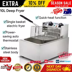 10L Commercial Steel Benchtop Electric Deep Fryer with Single Oil Basket 10amp - Picture 1 of 12