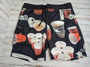 O'Neill Board Shorts Mens 36 Solo Cup Beer Pong w/ bottle opener Beach Party - Picture 1 of 12