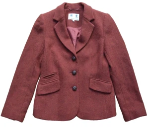 Austin Reed Blazer Size 8 Womens Red Rust Orange Jacket Wool Mix Womens Smart - Picture 1 of 10
