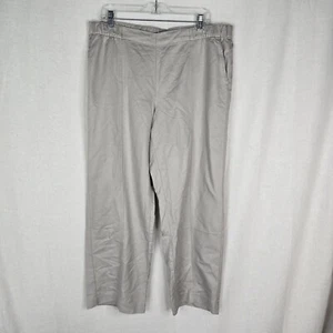New J Jill Womens Large Petite Stretchy Pull On Cropped Gray Pants Tencel Cotton - Picture 1 of 7