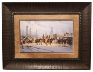 G. HARVEY  "WHEN LEASES CHANGE"  FRAMED WITH RUSTIC FRAME - Picture 1 of 8