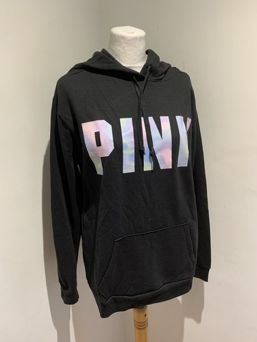 UNDERCOVER Maglione con cappuccio nuovo con etichette ROSA logo davanti nero M NUOVO palestra atletica Victoria's Secret