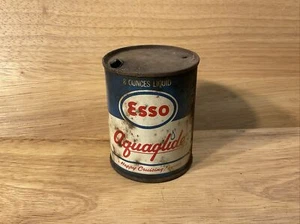 Vintage Raro Esso Aquaglide Olio Motore Fuoribordo Lattina Metallo 8 Once - Foto 1 di 7