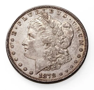 1878 8TF 1$ Silber Morgan Dollar In AU Zustand, Starker Glanz, Überwiegend Weiß - Bild 1 von 4