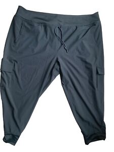Athletic Works Jogger Pull Up Pants Size 5X Plus Athleisure Leg Pocket Black