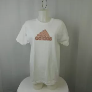 Adidas Short Sleeve Crew Neck Cotton Candyland Logo Tee - Large, White #928 - Picture 1 of 7