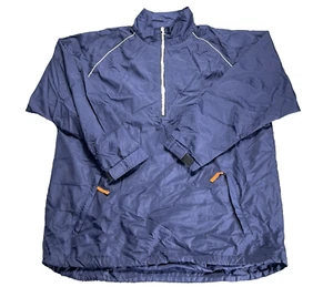 Prospirit Windbreaker Jacket Mens Blue Long Sleeves Monk Neck Large Pockets - Picture 1 of 14