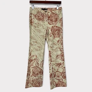 Pantalones Adrienne Vittadini 6 Boho Floral Pierna Recta Hippie Y2K Granola Costera - Imagen 1 de 9