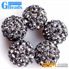 10mm Quality Czech Crystal Rhinestones Pave Clay Round Disco Ball Beads 10Pcs GB